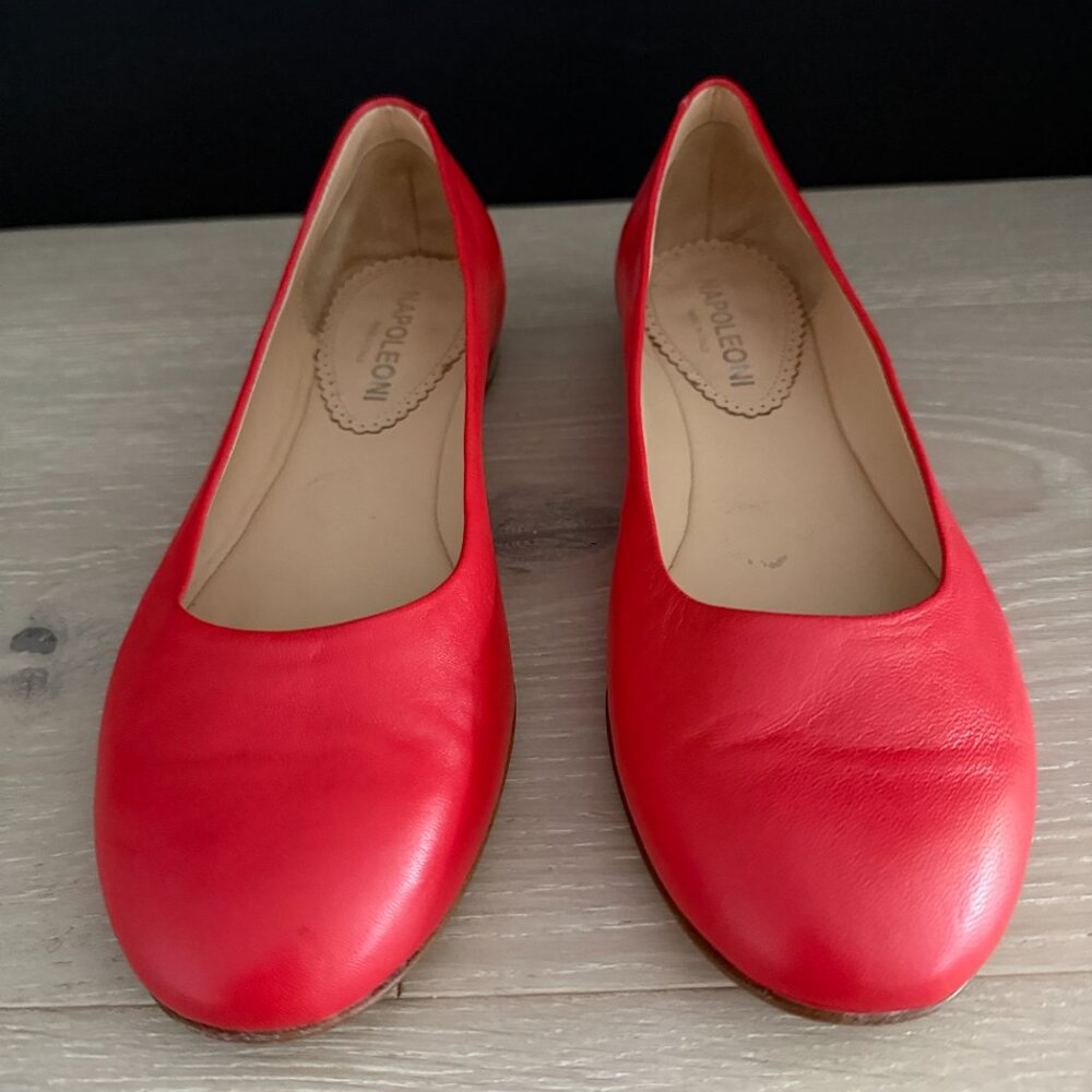 NAPOLEONI  "Red" Ballet Flats with Mirrored Heel Size 41/10